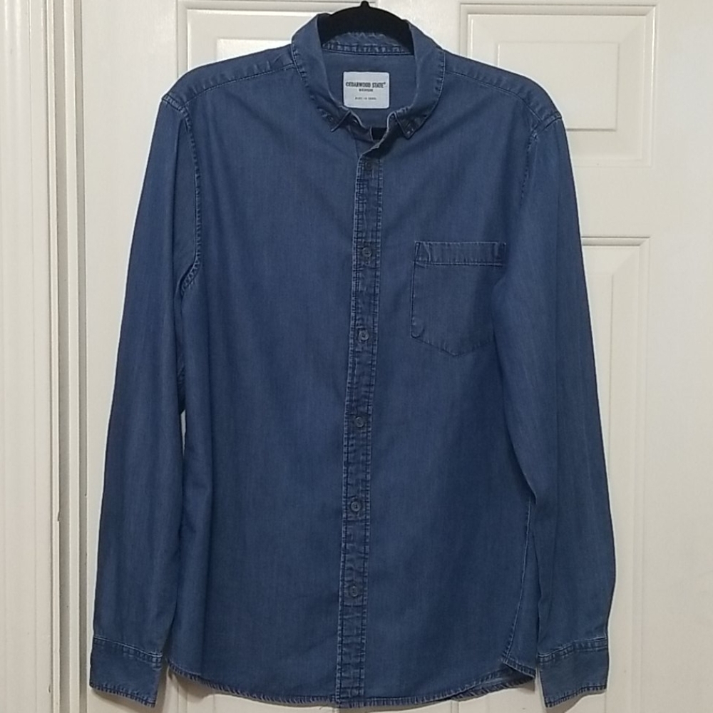 CedarWood State Men's Denim Long-Sleeve Shirt M